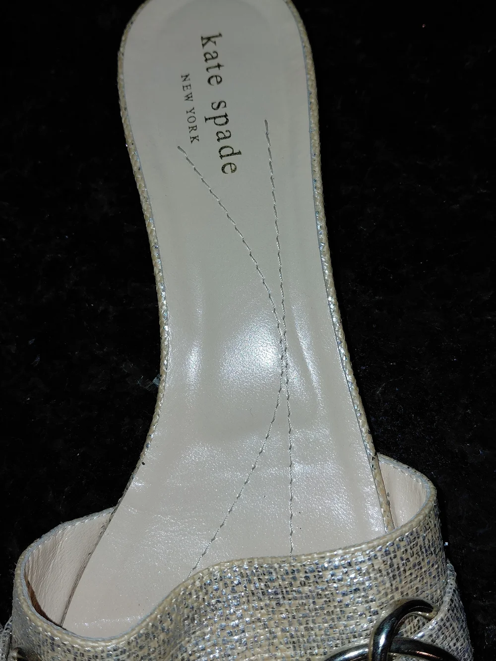 kate spade New York Brie Metallic Slide Sandals Gold US 10
